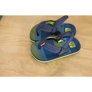 NWOT Reef Little Ahi Aqua Green Stripe Toddler Boys Size 6 Uni Strappy Flip Flop